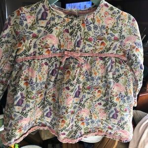 Floral Blouse with Cute Animals
